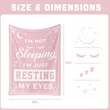 Novel Resting Gifts for women,I'M NOT Sleeping,I'M JUST RESTING MY EYES Flannel Blanket,Funny Gifts on Birthdays Christmas Mother's Day,Size 60 in x 50 in - Women Eyelashes - P