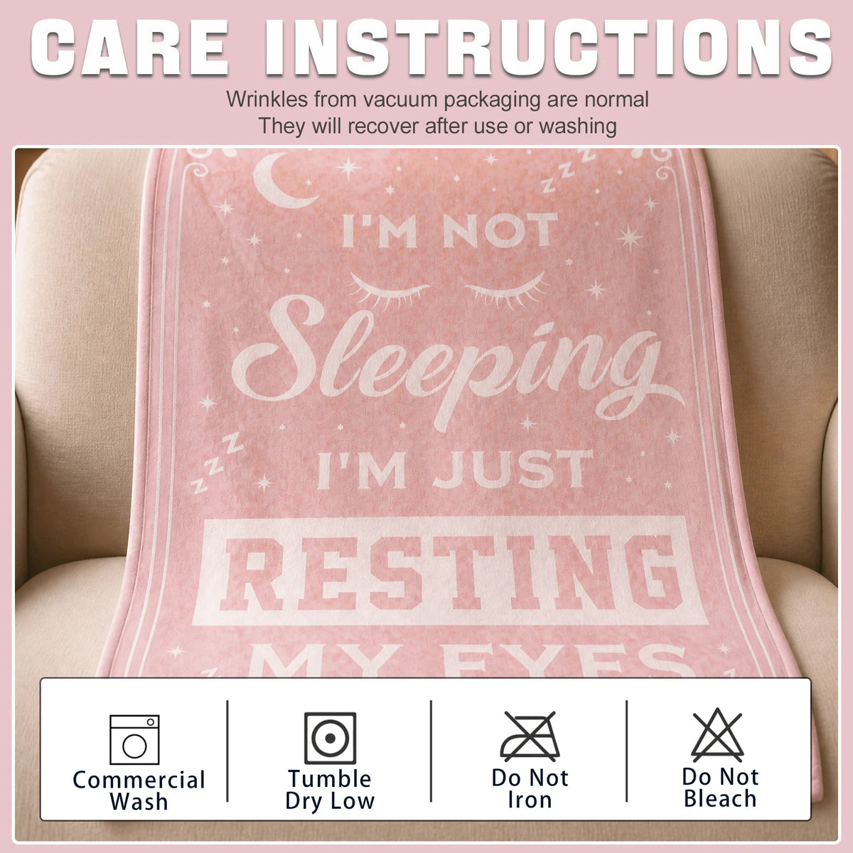 Novel Resting Gifts for women,I'M NOT Sleeping,I'M JUST RESTING MY EYES Flannel Blanket,Funny Gifts on Birthdays Christmas Mother's Day,Size 60 in x 50 in - Women Eyelashes - P