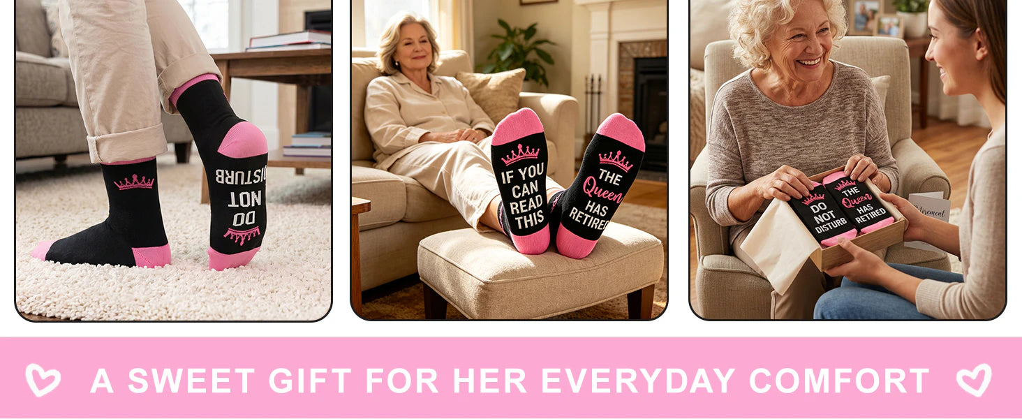 Retired Socks with Congratulatory Card, Fun Novel Retired Gift, Unique Amusing Present for Retirees Woman details 5