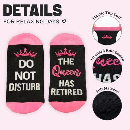 Retired Socks with Congratulatory Card, Fun Novel Retired Gift, Unique Amusing Present for Retirees Woman - Retired Socks -  Women - DO NOT