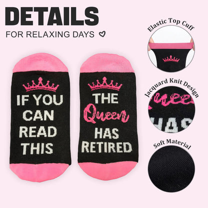 Retired Socks with Congratulatory Card, Fun Novel Retired Gift, Unique Amusing Present for Retirees Woman - Retired Socks -  Women - IF YOU