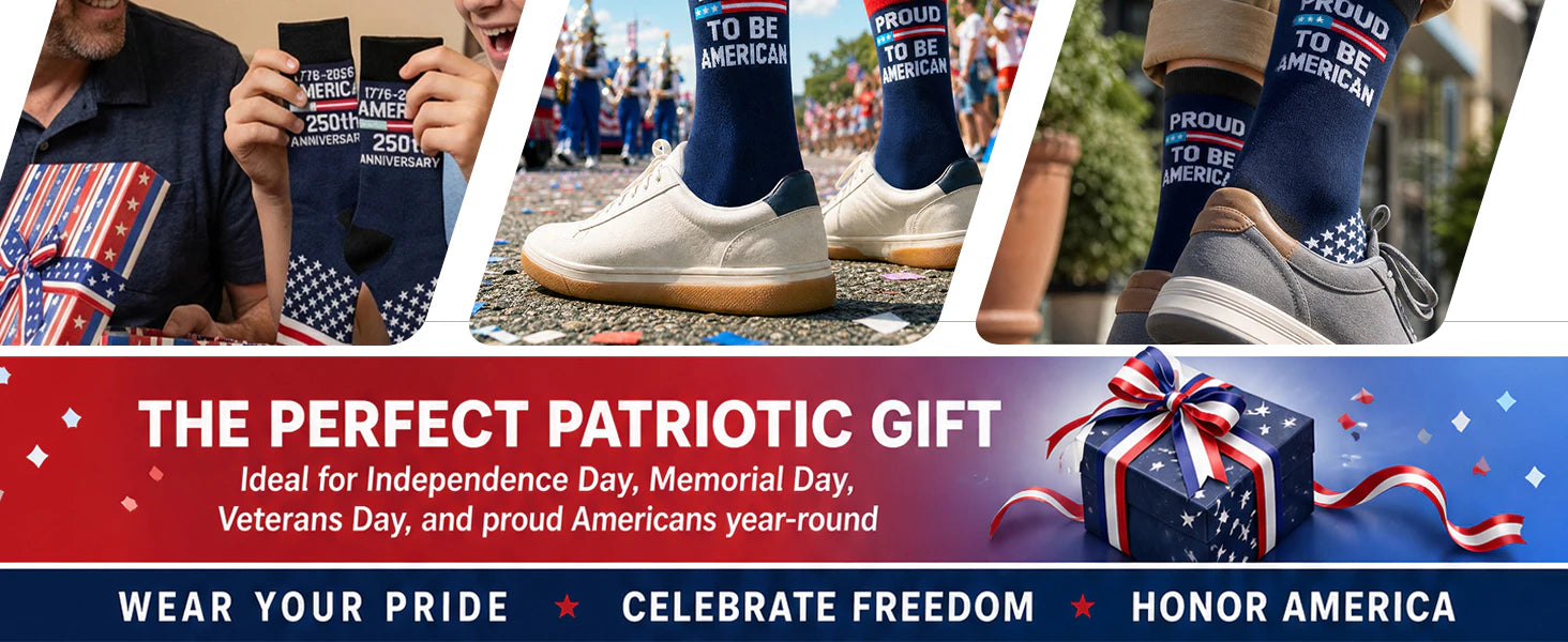 USA Flag Socks for Men Women,2 Pair America 250th Star Stripe Socks 1776-2026, Independence Day 4th of July Gifts details 5