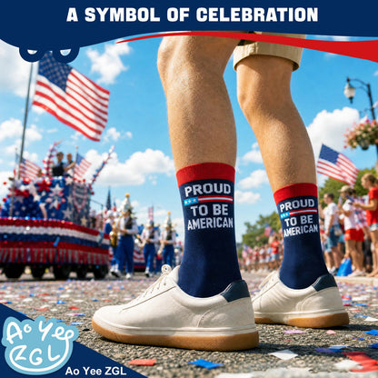 USA Flag Socks for Men Women,2 Pair America 250th Star Stripe Socks 1776-2026, Independence Day 4th of July Gifts - Flag Socks - Proud