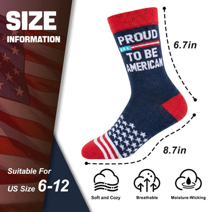 USA Flag Socks for Men Women,2 Pair America 250th Star Stripe Socks 1776-2026, Independence Day 4th of July Gifts - Flag Socks - Proud